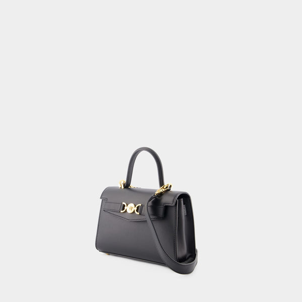 Sac À Main Small Top Handle - Versace - Cuir - Noir