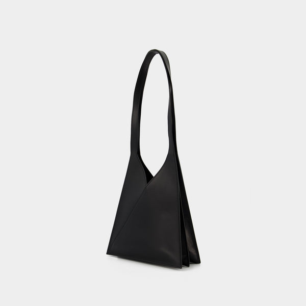 Sac Hobo Flap Japanese - Mm6 Maison Margiela - Cuir - Noir