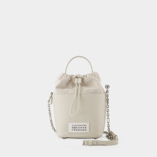 Sac Hobo 5Ac Bucket Small - Maison Margiela - Cuir - Beige