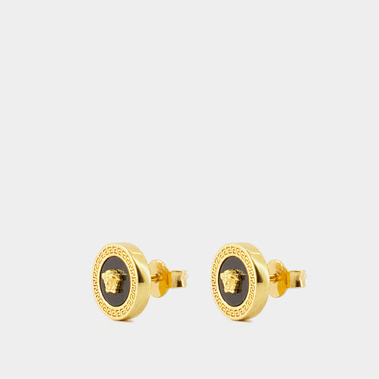 Boucles d'Oreille Icon - Versace - Métal - Noir