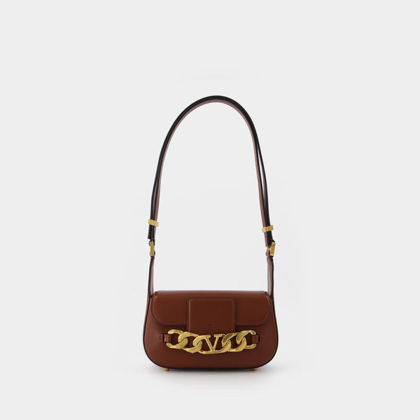Sac Vlogo Chain Small en Cuir Marron