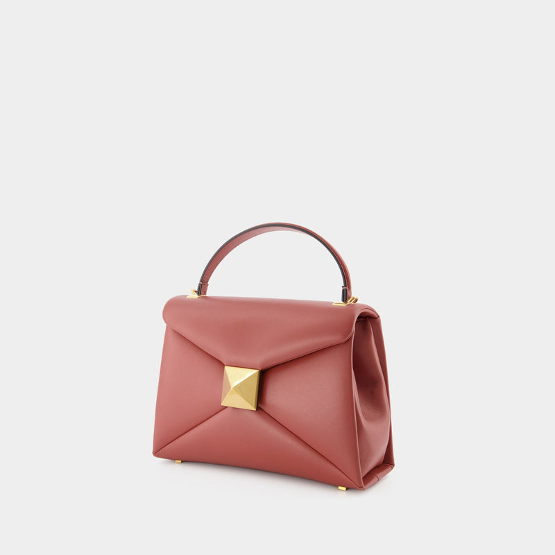 Sac One Stud Small Top Handle en Cuir Marron