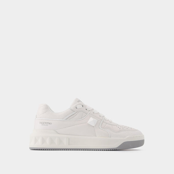 Baskets One Stud en Cuir Blanc