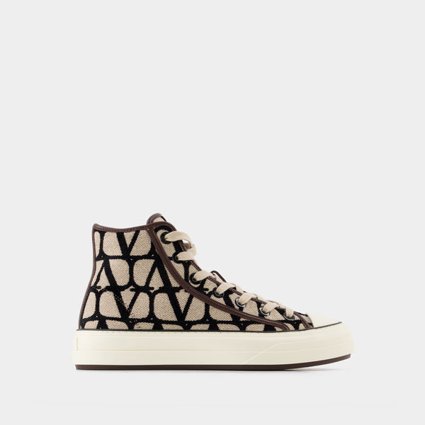 Sneakers Toile Iconographe - Valentino Garavani - Cuir - Multi