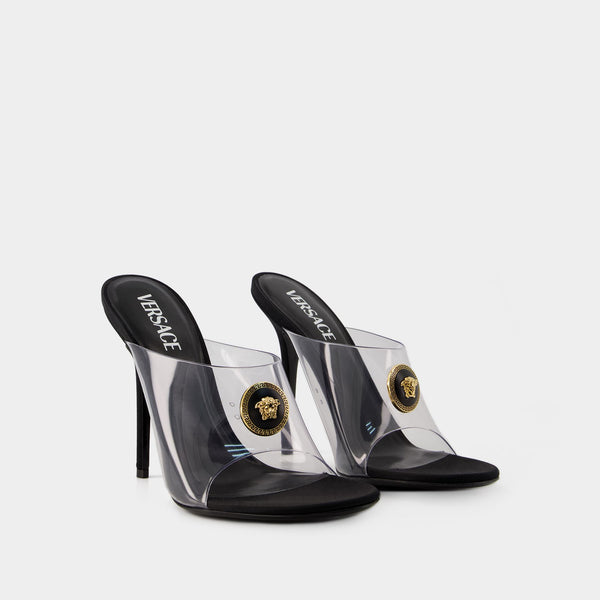 Mules Evening - Versace - Fabric - Transparent/Noir