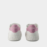 Sneakers La Greca - Versace - Cuir - Blanc/Rose