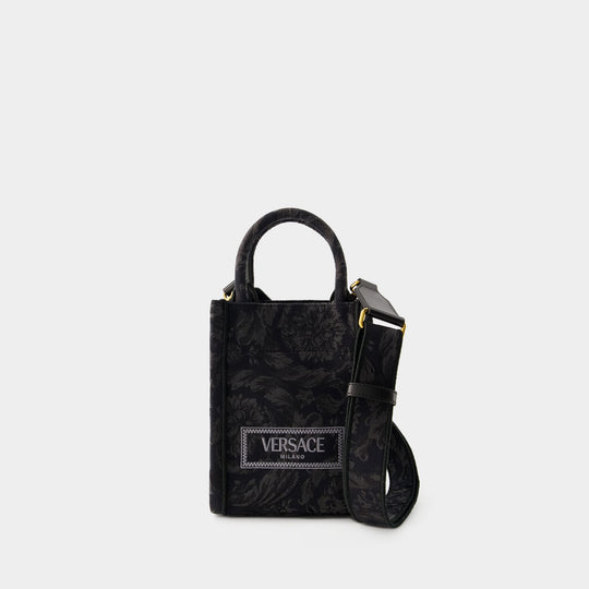 Tote Bag Mini Athena - Versace - Coton - Noir