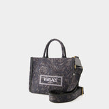 Tote Bag Medium Athena - Versace - Coton - Noir