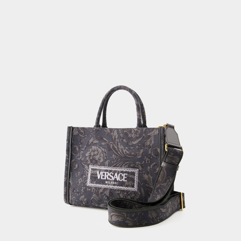 Tote Bag Medium Athena - Versace - Coton - Noir