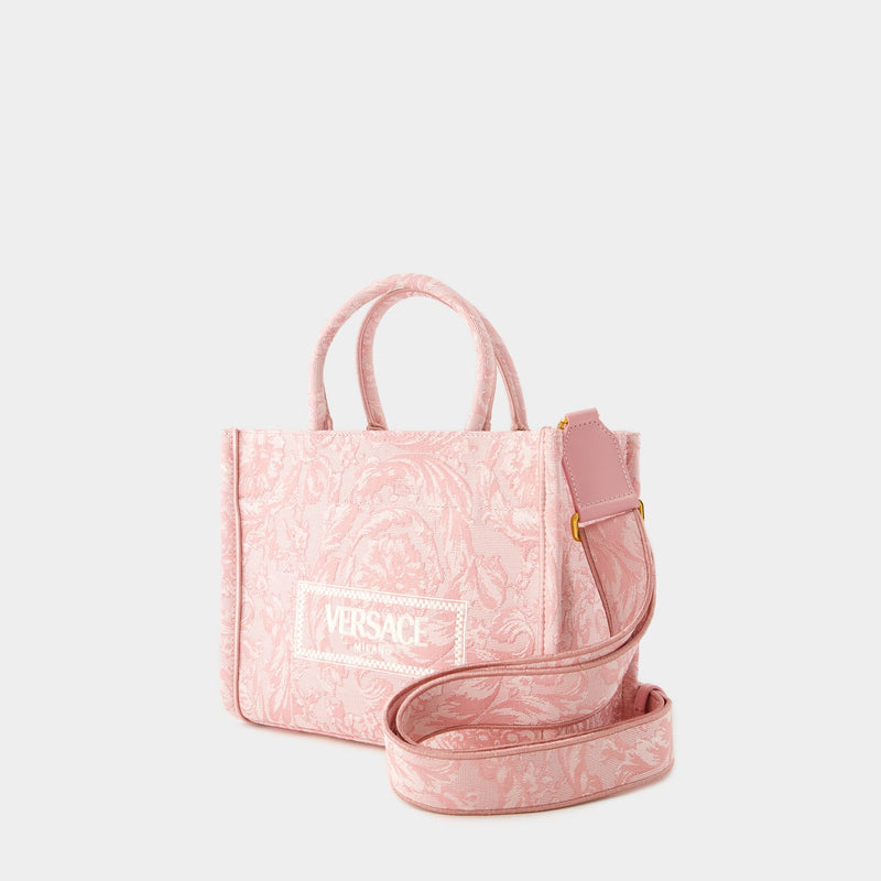Tote Bag Medium Athena - Versace - Coton - Rose