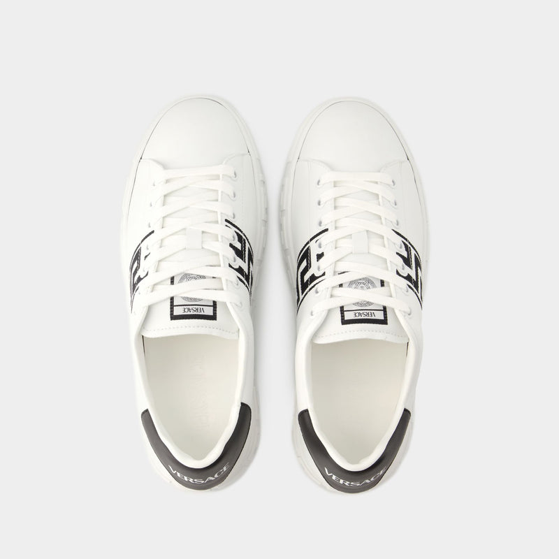 Sneakers Greca - Versace - Cuir - Blanc