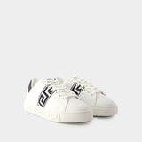 Sneakers Greca - Versace - Cuir - Blanc