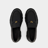 Mocassins Greca Border Rubber Sole - Versace - Cuir - Noir