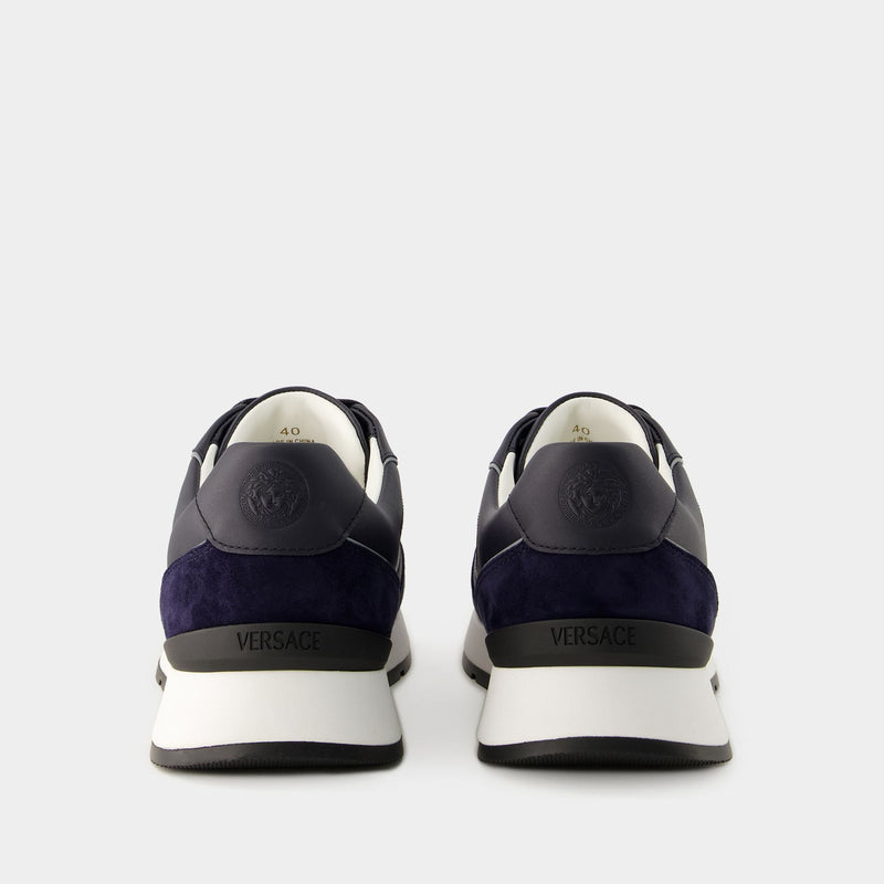 Sneakers New Runner - Versace - Cuir - Bleu