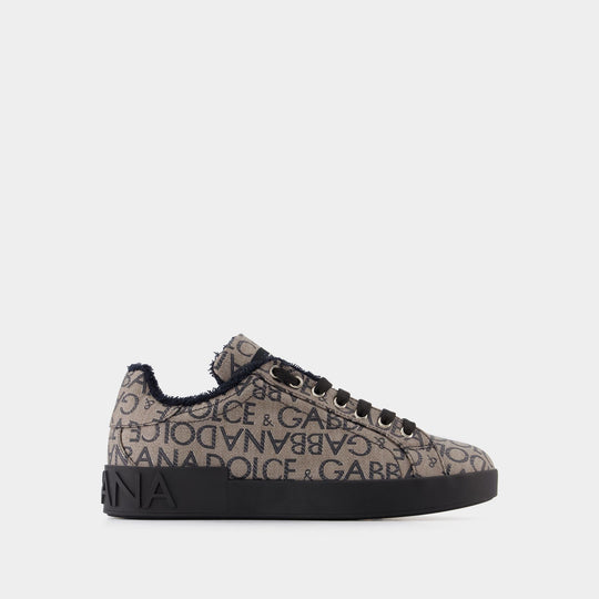 Sneakers Bassa - Dolce & Gabbana - Jacquard - Marron/Bleu