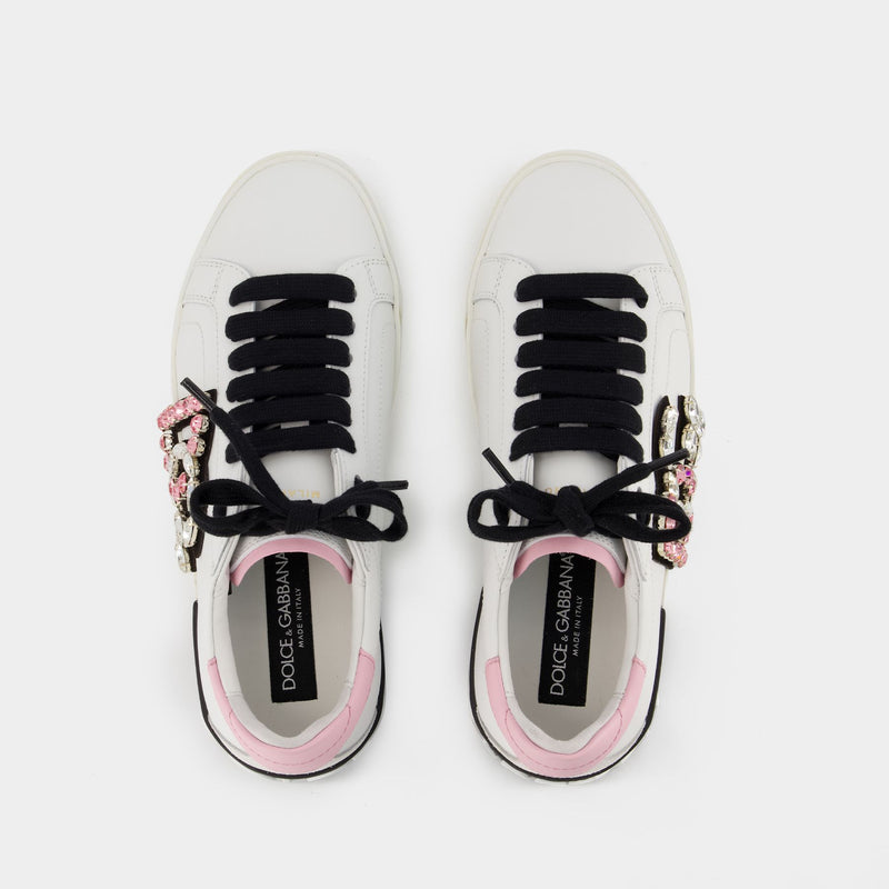 Sneakers Portofino - Dolce&Gabbana - Cuir - Rosa Confetto