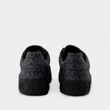 Sneakers Logo Spalmato - Dolce&Gabbana - Toile - Noir