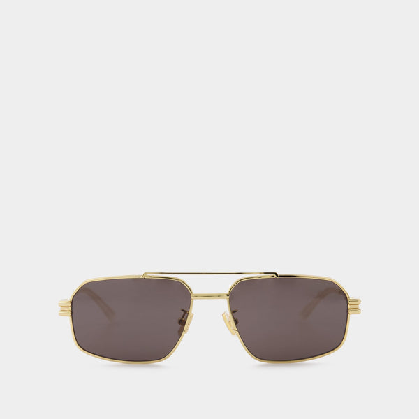 Lunettes de Soleil en Métal Doré/Gris