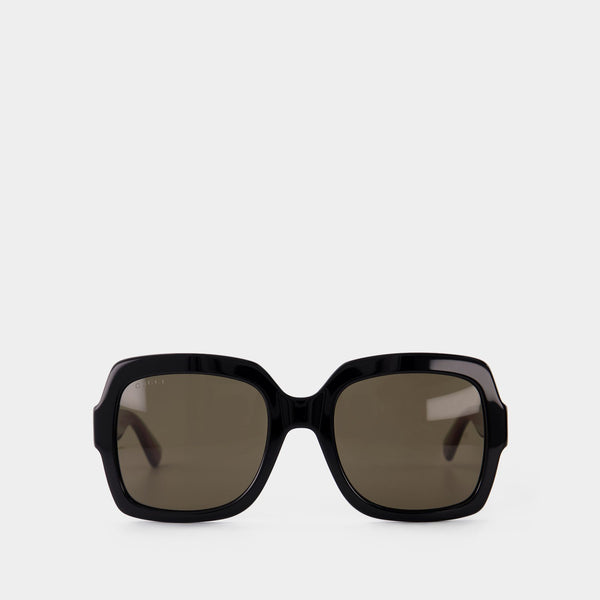 Lunettes de Soleil en Acétate Noir/Vert/Marron