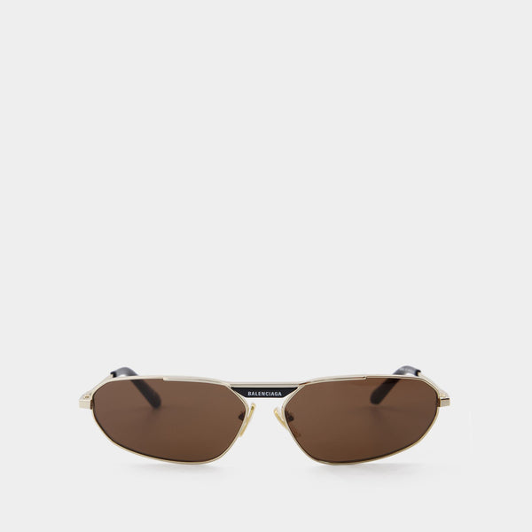 Lunettes De Soleil - Balenciaga - Métal - Doré/Marron
