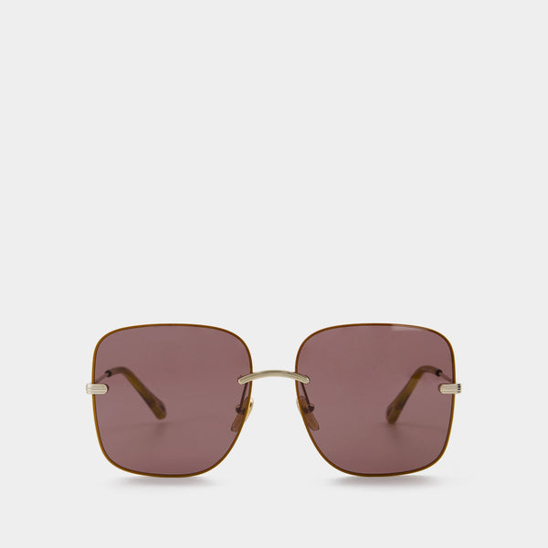 Lunettes De Soleil - Chloé - Métal - Doré/Violet