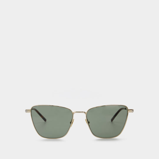 Lunettes De Soleil - Saint Laurent - Métal - Doré/Vert