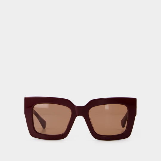 Lunettes De Soleil - Bottega Veneta - Acétate - Bordeaux