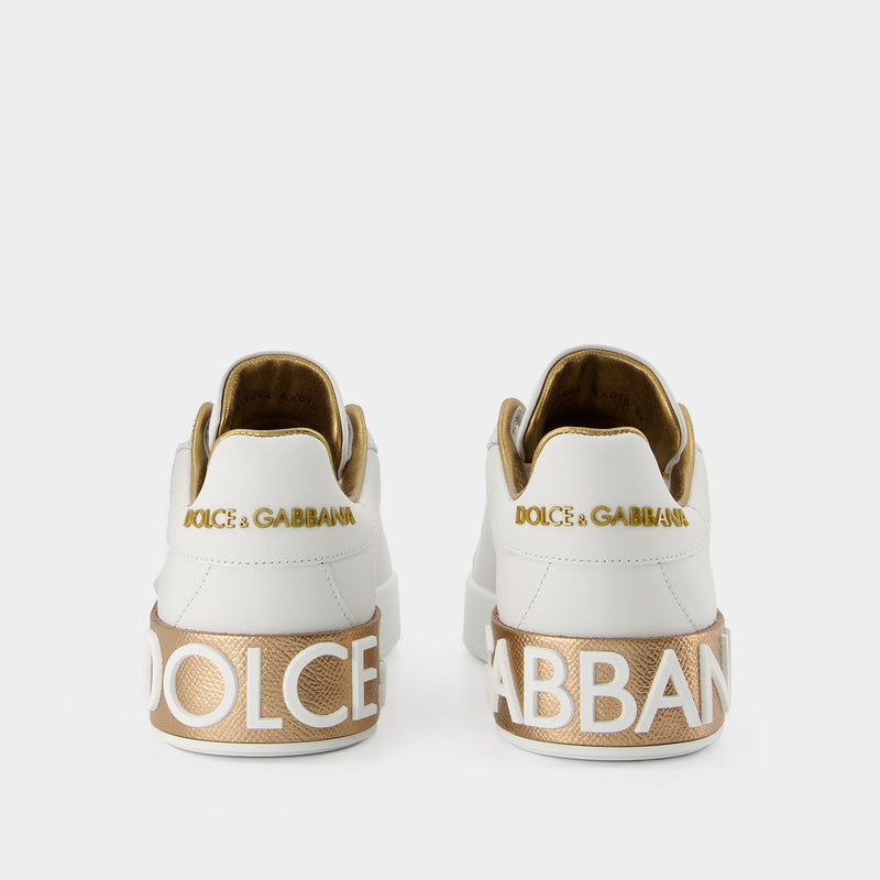 Sneakers Portofino - Dolce & Gabbana - Cuir - Gold Dust