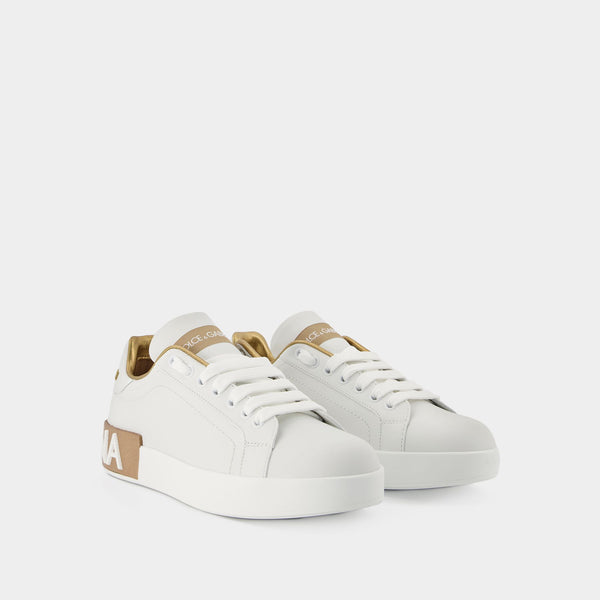 Sneakers Portofino - Dolce & Gabbana - Cuir - Gold Dust