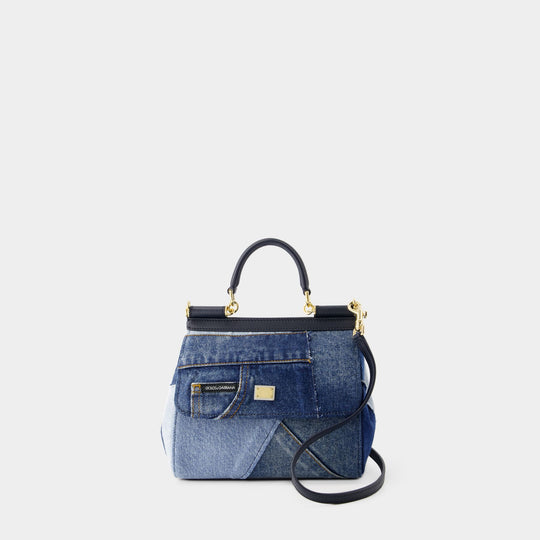 Sac À Main Sicily - Dolce&Gabbana - Coton - Bleu Denim