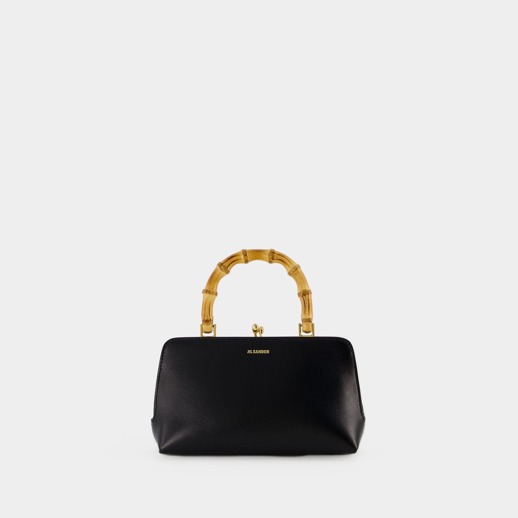 Sac Fourre-tout Jil Sander En Cuir Noir - Très Grand, Anses Beiges, Cuir Velours