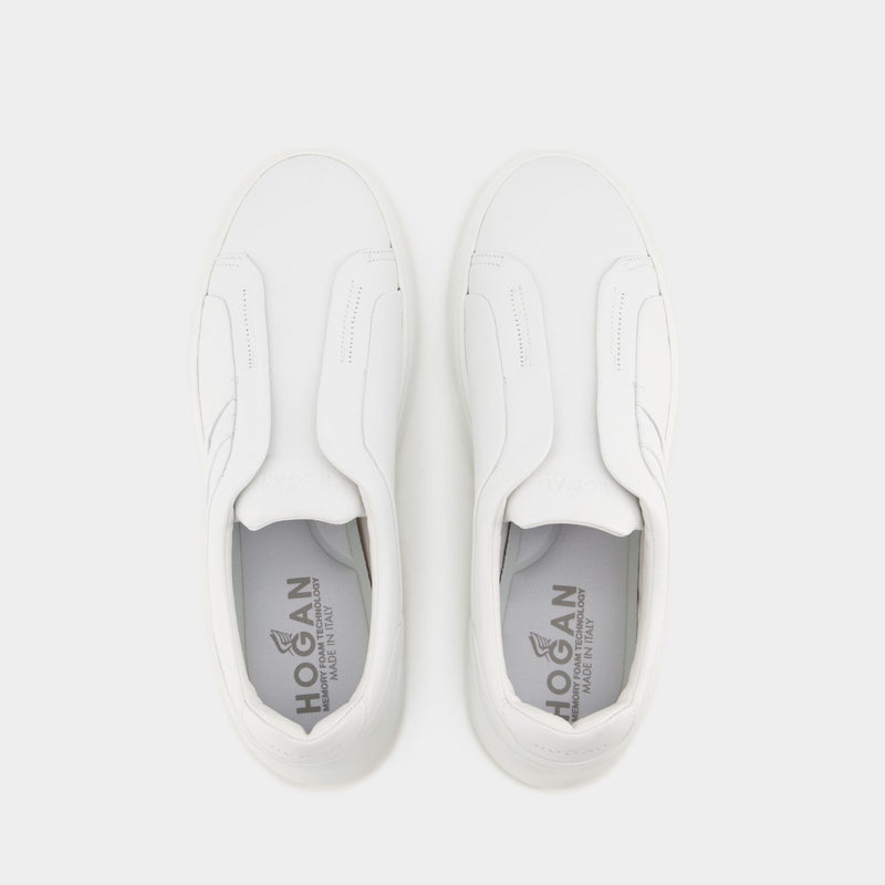 Sneakers H580 Slip On - Hogan - Cuir - Noir/Blanc