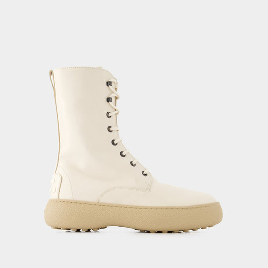 Bottes Winter Gommini - Tod's - Cuir - Blanc