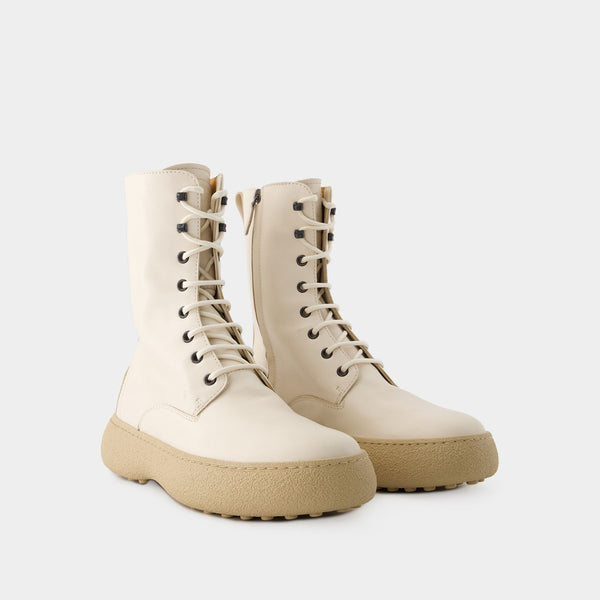 Bottes Winter Gommini - Tod's - Cuir - Blanc
