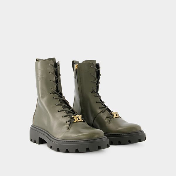 Bottes Gomma Pesante - Tod's - Cuir - Kaki