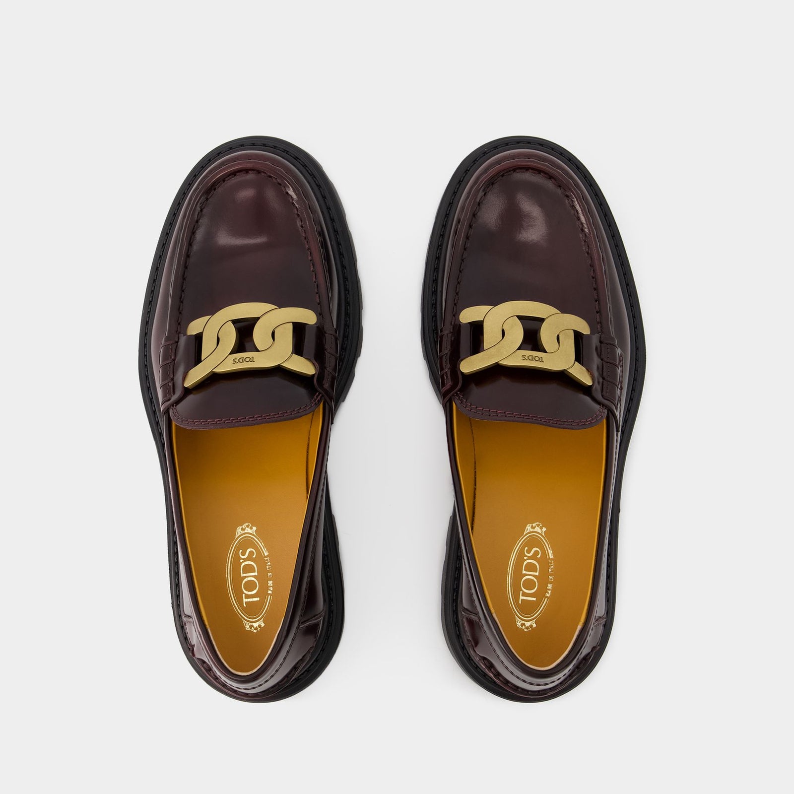 Mocassins Gomma Pesante Tod's Cuir Bordeaux