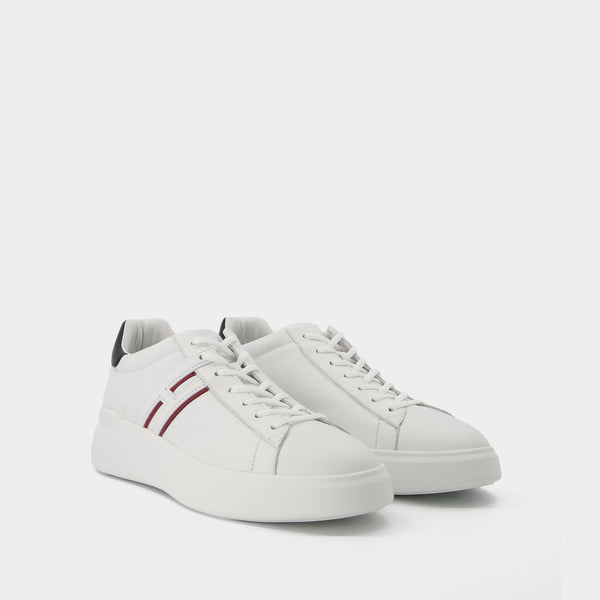 Baskets Allacciato Slash H en Cuir Blanc
