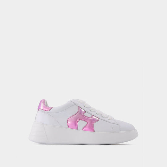 Baskets Rebel H562 Allacciato en Cuir Blanc et Rose