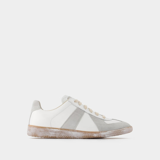 Baskets Replica Low Top en Cuir Blanc