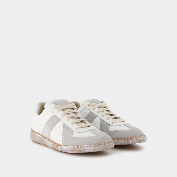 Baskets Replica Low Top en Cuir Blanc