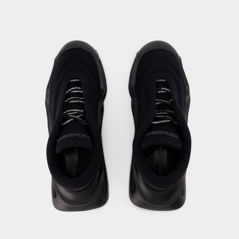 Sneakers Wave Lace Up - Dolce & Gabbana - Nero/Nero