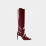 Bottes Stiletto 85 en Cuir Verni Rouge