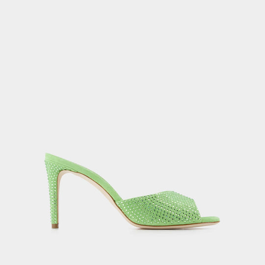 Mules Holly Stiletto 85 - Paris Texas - Peridot