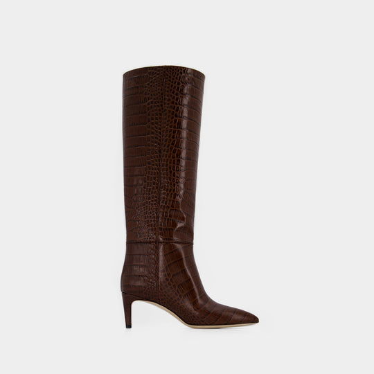Bottes Stiletto 60 - Paris Texas - Cuir - Chocolat