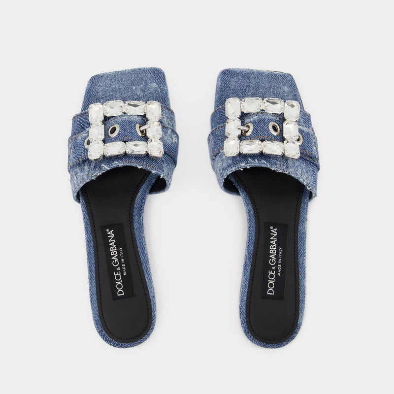 Sandales Patchwork - Dolce & Gabbana - Denim - Cobalto Scuro