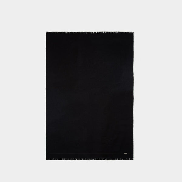 Écharpe Fabio en Laine Mélangé Noire