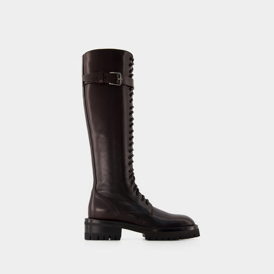 Bottes Lijsbet - Ann Demeulemeester - Cuir - Aubergine