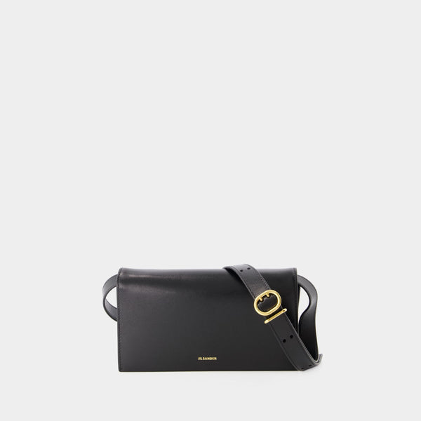 Sac Hobo All Day Buckle - Jil Sander - Cuir - Noir