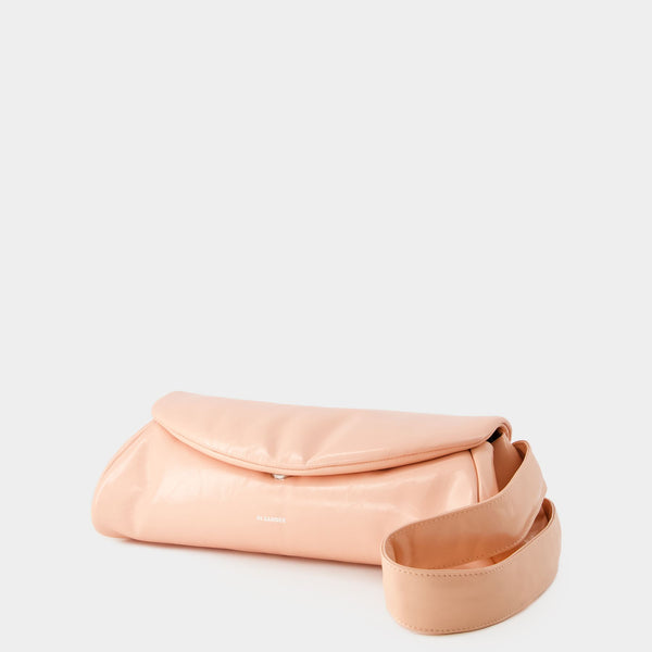 Sac Hobo Cannolo Grande Padded - Jil Sander - Cuir - Peach Pearl