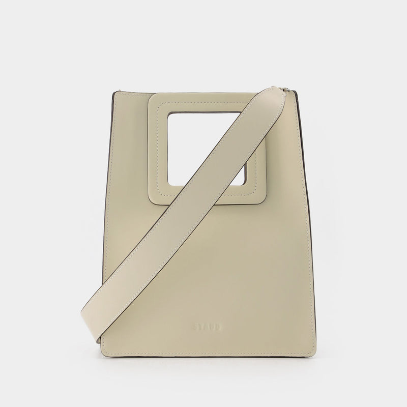 Sac Cabas Shirley Tall en Cuir Crème